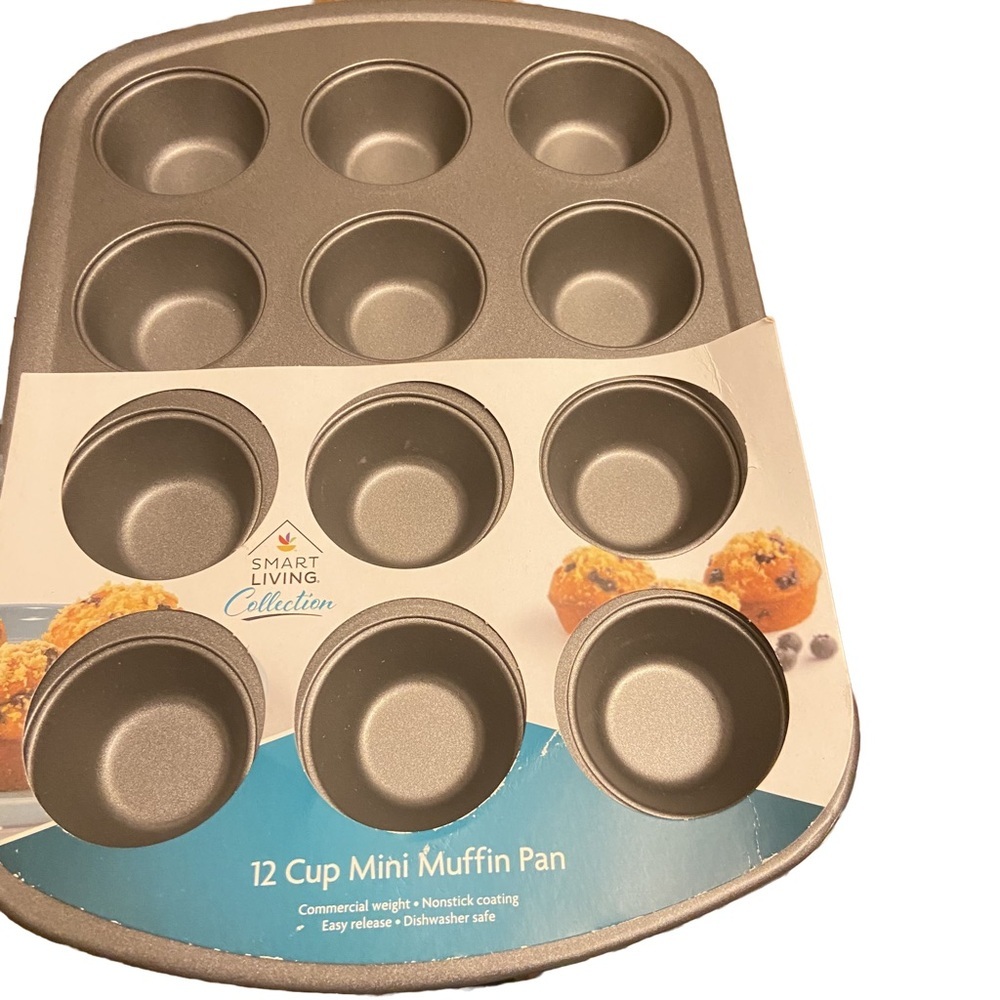 Smart Living Collection 12 Cup Mini Muffin Baking Utility Pans Lot of 3 New. - Picture 3 of 4